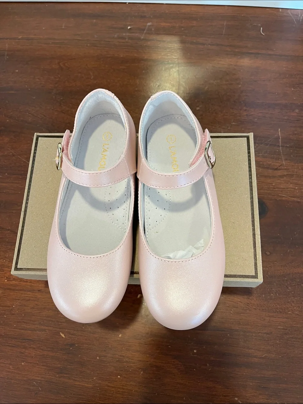 L'Amour Girls Mary Jane Dress Shoes - Pale Pink